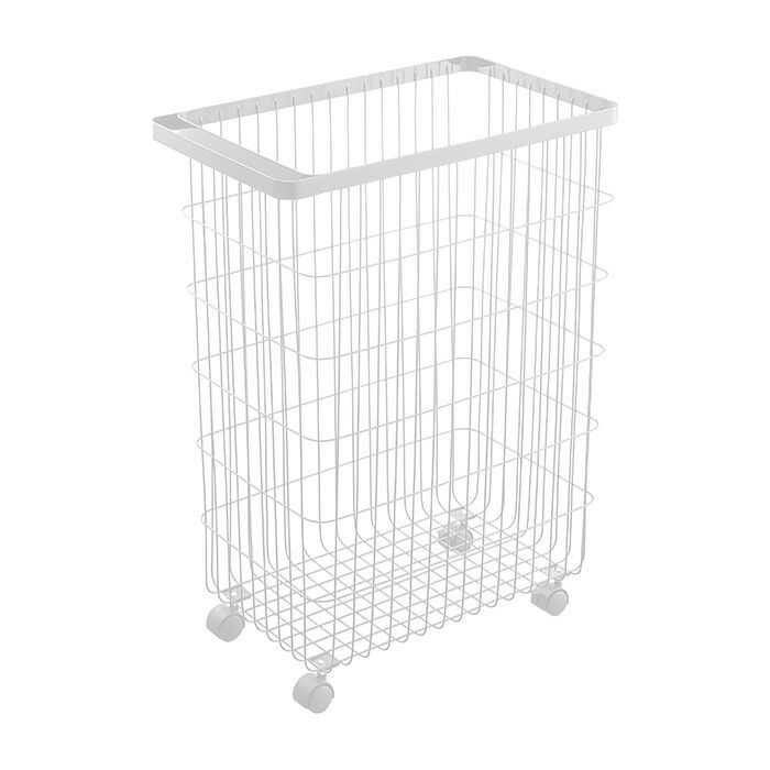 山崎実業 公式 ランドリーバスケット キャスター付き タワー  