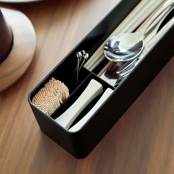 山崎実業 公式 蓋付きカトラリーケース タワー ロング | ヤマソロ公式