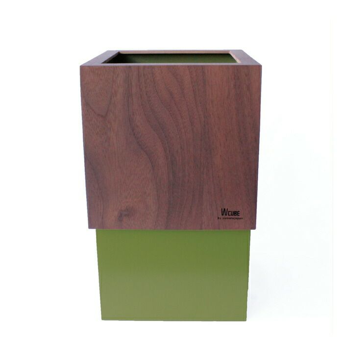 ヤマト工芸 ダストボックス W CUBE 10L ウォールナット YK06-012
